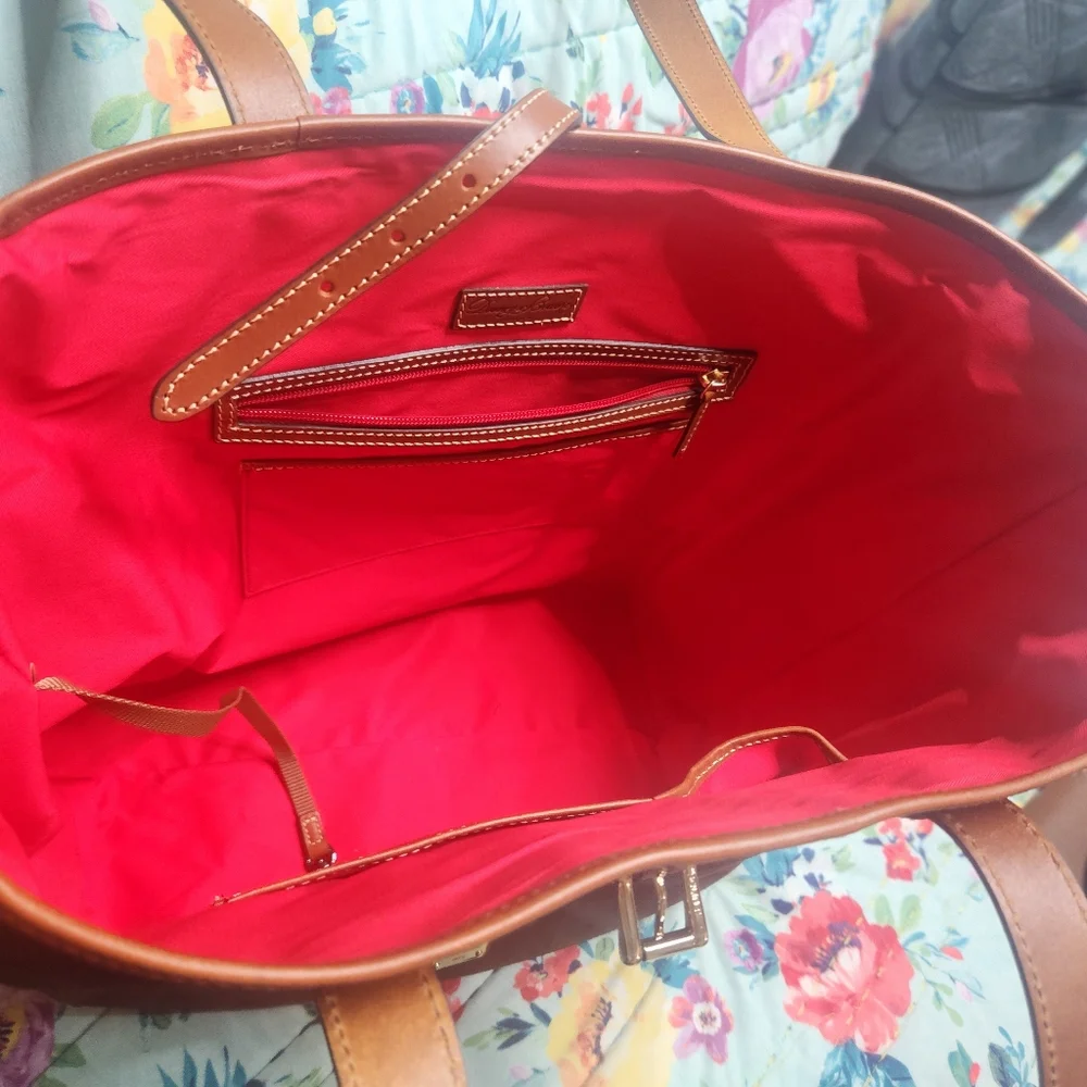 Dooney & Bourke Dark Brown Archives 1997 Suede LargeTote - Picture 4 of 5